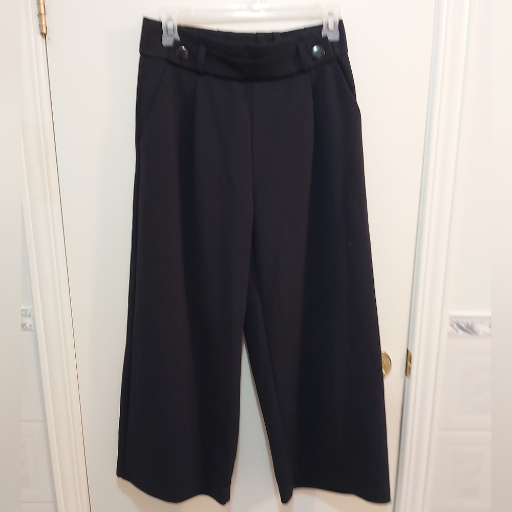 Jacqueline De Yong Black Stretch Wide Leg Pants Size Medium (M)